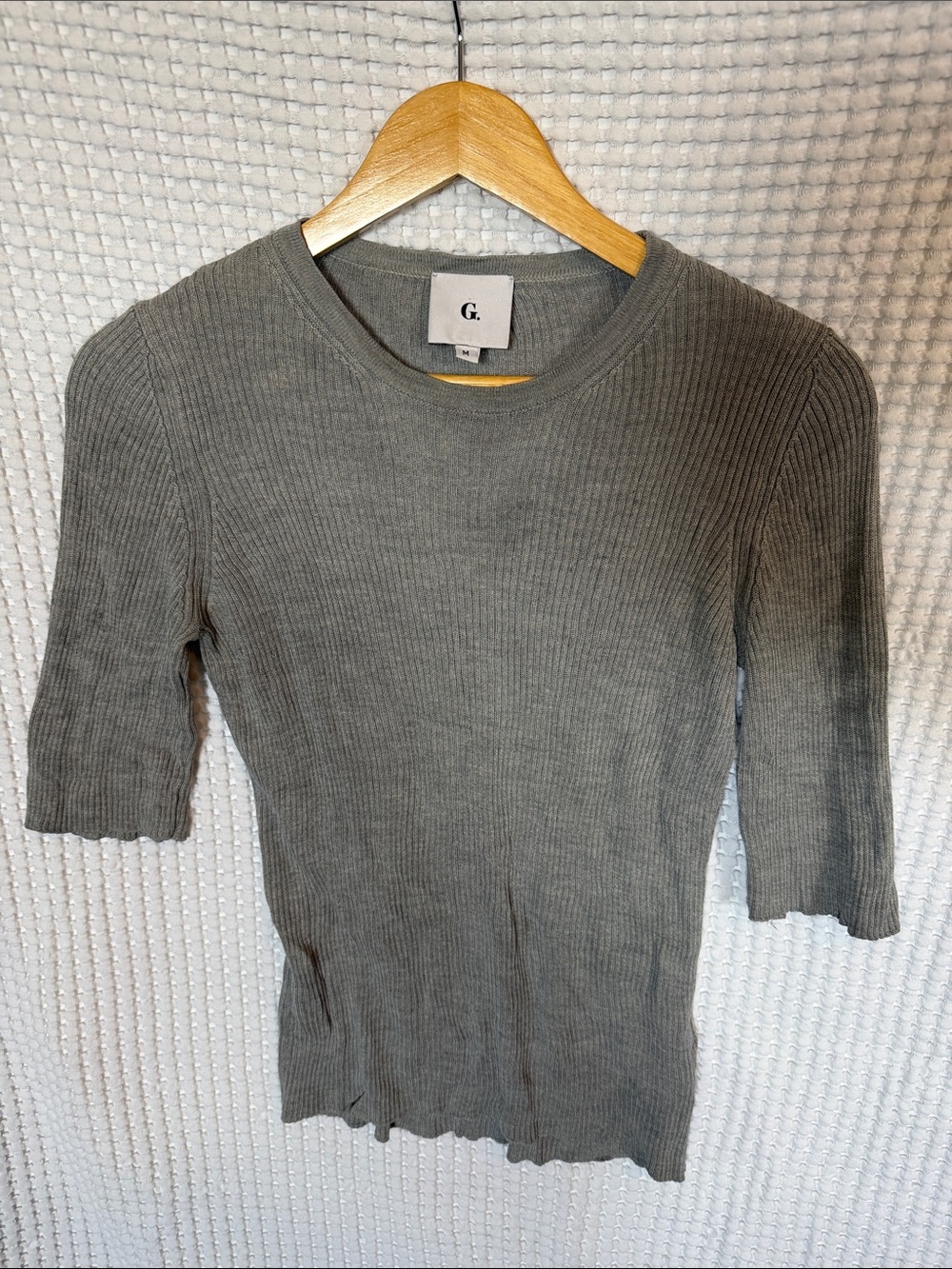 Women's Ribbed Short Sleeve Tee — Gray